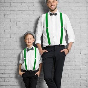 Amscan‎ Bright Green Suspenders for Kids and Adults. 1 Pair